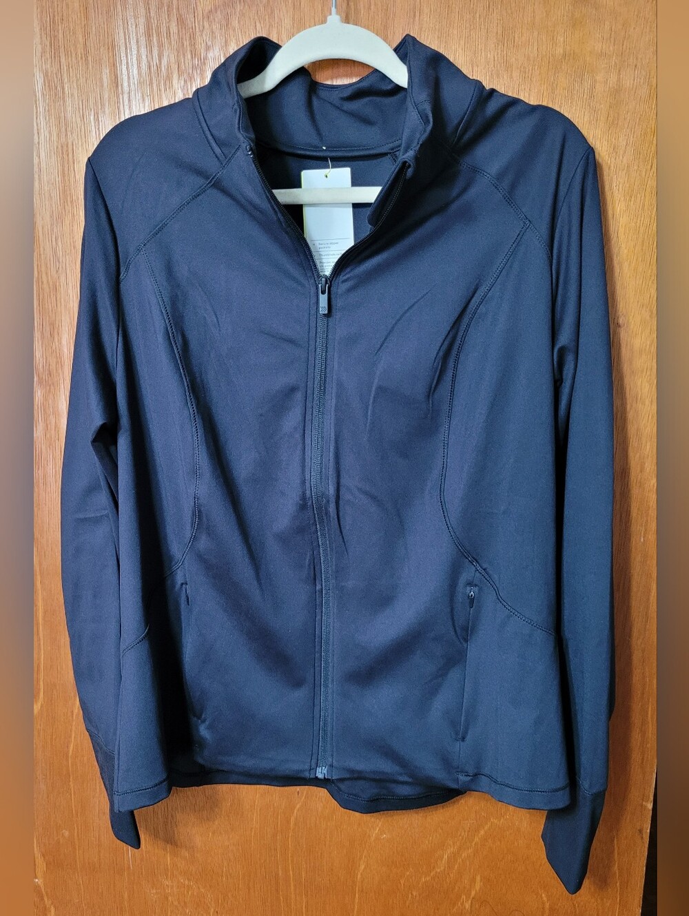 All In Motion Black Zip Front Athletic Jacket Size XXL UPF Long Sleeve (1351)